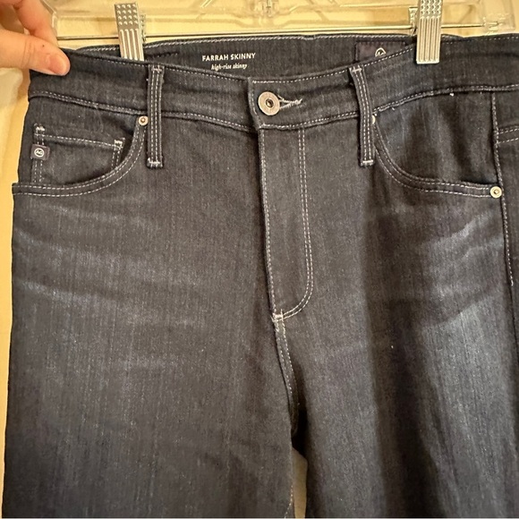 AG Adriano Goldschmied Farrah Indigo High-Rise Ankle Skinny Jeans Womens Size 27 - Picture 5 of 10